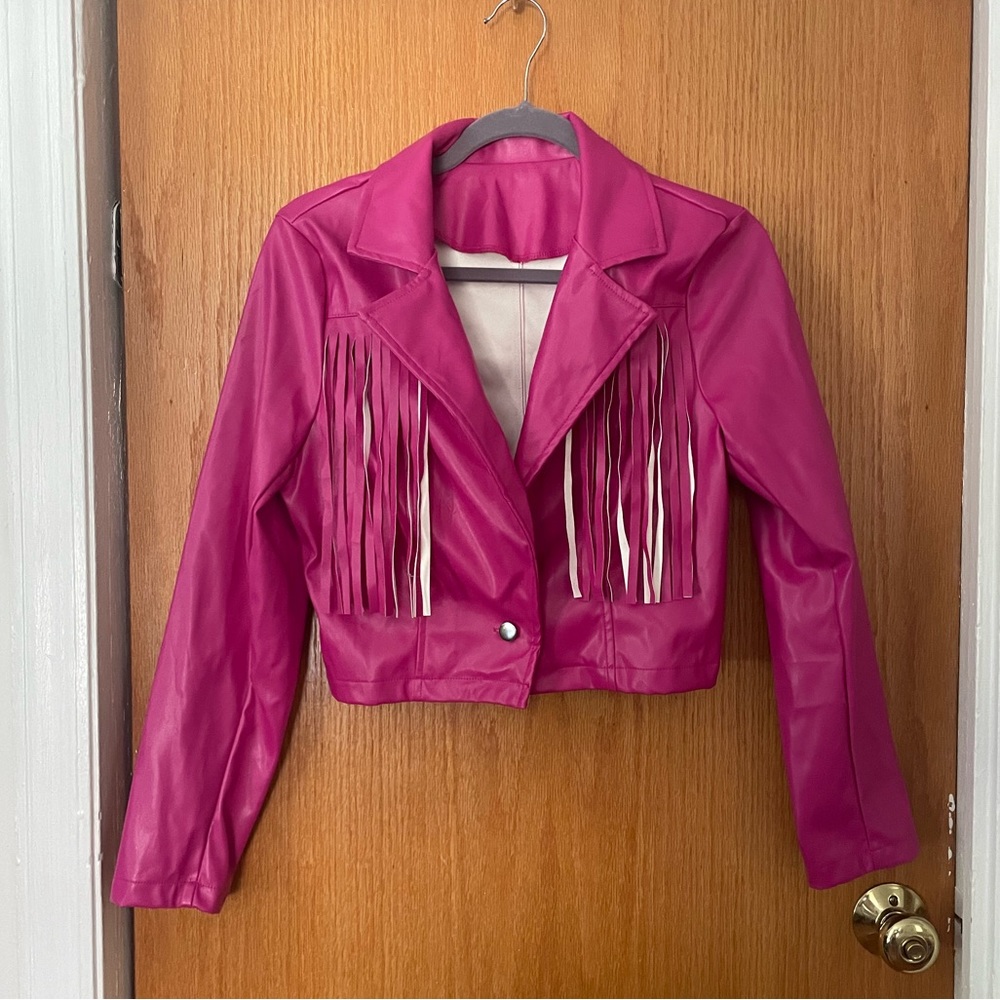 Western Barbie Fringe Pleather Jacket Costume